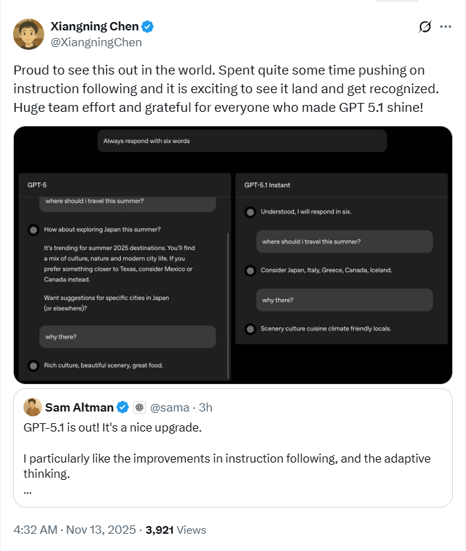 深夜重磅!GPT-5.1发布,奥特曼大谈情商,OpenA 深夜重磅!GPT-5.1发布,奥特曼大谈情商,OpenA