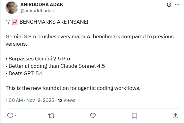 谷歌Gemini 3智能升级，生成式UI冲击AI竞争格局