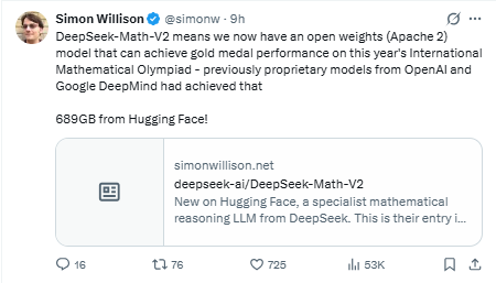 开源数学模型DeepSeekMath-V2冲击AGI边界