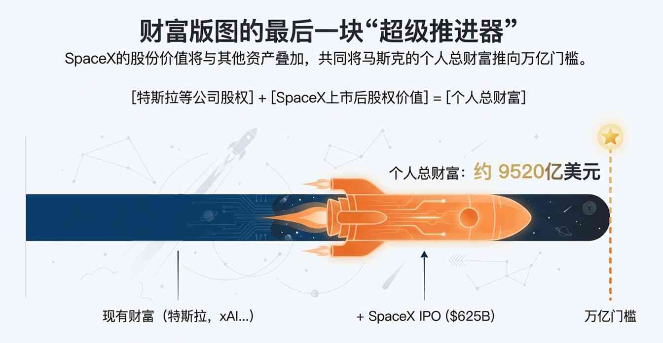 马斯克借SpaceX IPO冲刺万亿富翁之路