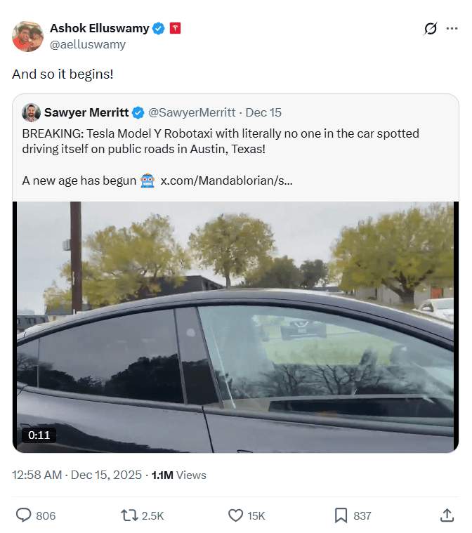 特斯拉无人驾驶突破：安全员下岗引资本博弈