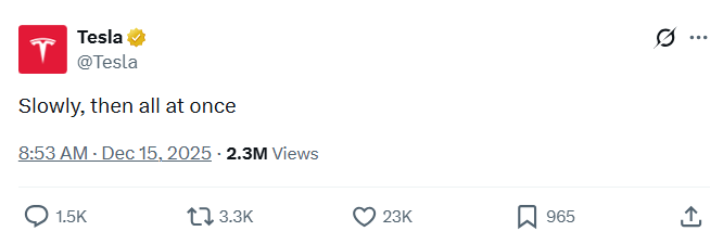 特斯拉无人驾驶突破：安全员下岗引资本博弈