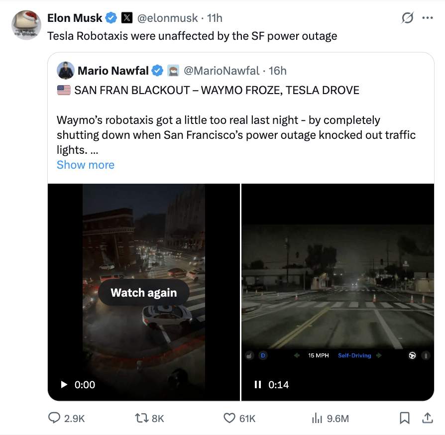 Waymo自动驾驶瘫痪引技术路线争议，特斯拉纯视觉未受影响