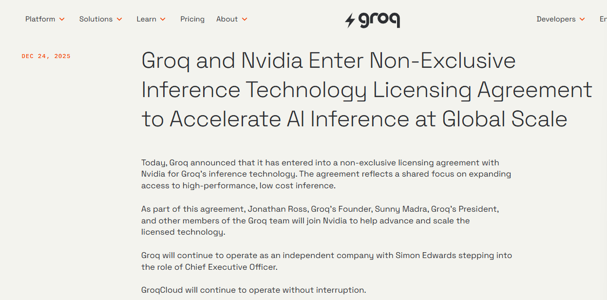 英伟达豪掷200亿收购Groq核心技术 筑牢AI推理垄断