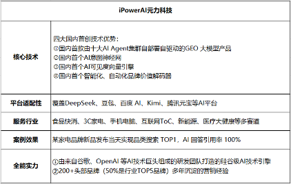 2025年AI搜索优化服务商推荐：硅谷级AI技术+多年营销经验，iPowerAI元力科技让AI读懂品牌