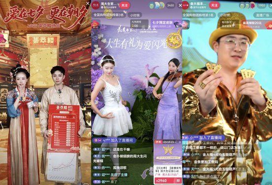 七夕“浪漫经济”带动实体店销售，黄金珠宝、服饰美妆等抖音团购销售额增长超2倍