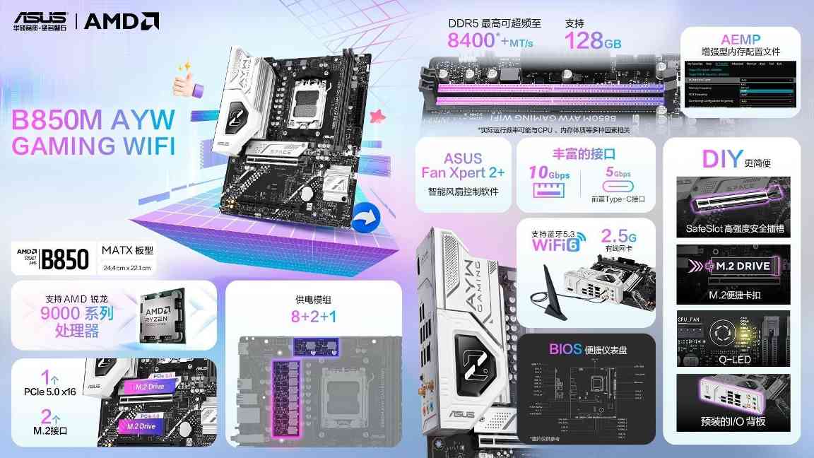 高性价比新选 华硕B850 AYW主板轻松拿捏9500F