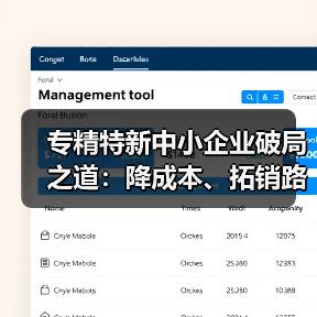 专精特新中小企业破局之道:降成本、拓销路、促融通三重服务包 专精特新中小企业破局之道:降成本、拓销路、促融通三重服务包